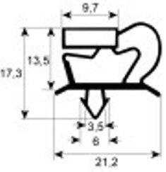 guarnizione per frigoriferi profilo 9048 lar. 560mm l 1420mm misura innesto