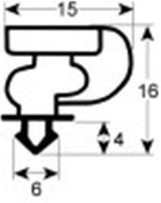 guarnizione per frigoriferi profilo 9154 lar. 379mm l 586mm misura innesto