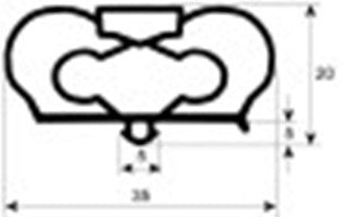 guarnizione per frigoriferi profilo 9798 lar. 426mm h 776mm misura innesto