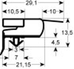 guarnizione per frigoriferi profilo 9773 lar. 407mm l 580mm dimensione esterna b1 394mm