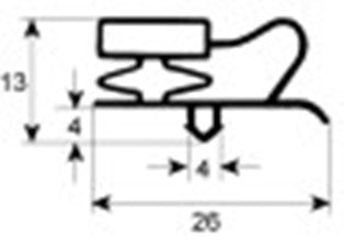 guarnizione per frigoriferi profilo 9013 lar. 380mm l 585mm misura innesto