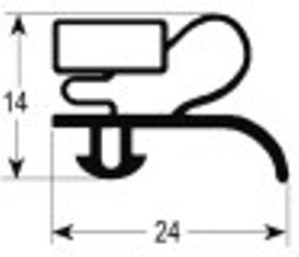 guarnizione per frigoriferi profilo 9012 lar. 375mm l 243mm misura innesto