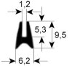 guarnizione l 1215mm lar. 6,2mm h 10mm adattabile a rosinox