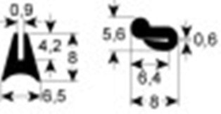 guarnizione vetro profilo 1625/1876 adattabile a unox lun. 2x4m