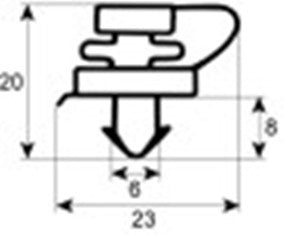 guarnizione per frigoriferi profilo 9157 lar. 750mm l 1700mm misura innesto
