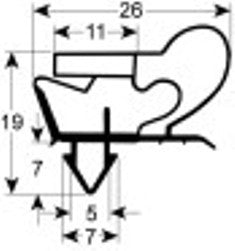 guarnizione per frigoriferi profilo 9049 lar. 475mm l 640mm misura innesto prc153