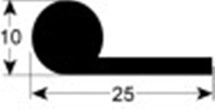 guarnizione in gommapiuma temp. massima -30 a +120°c con. 25m