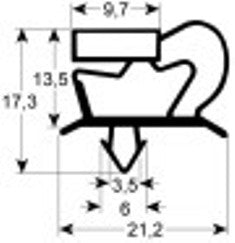 guarnizione per frigoriferi profilo 9048 lar. 418mm l 495mm misura innesto