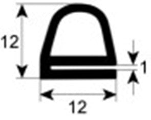 guarnizione per porta profilo 2211 lar. 12mm lun. 4m adattabile a inoksan