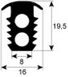 guarnizione per porta profilo 2775 con. al metro