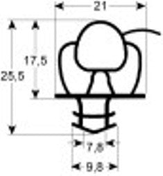 guarnizione per frigoriferi profilo 9651 l 2500mm