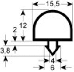guarnizione per frigoriferi profilo 9728 l 2500mm