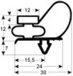 guarnizione per frigoriferi profilo 9743 l 2500mm