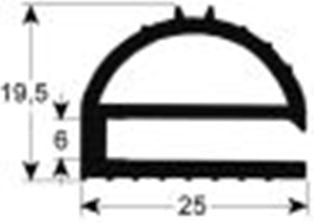 guarnizione per frigoriferi profilo 9169 lar. 960mm l 1900mm dimensione esterna