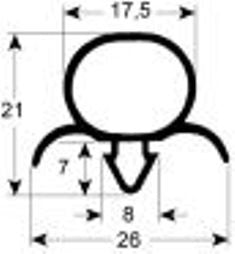 guarnizione per frigoriferi profilo 9192 lar. 1014mm l 1984mm misura innesto