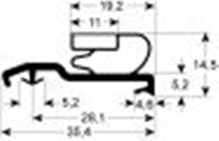 guarnizione per frigoriferi profilo 9724 lar. 658mm l 1523mm misura innesto