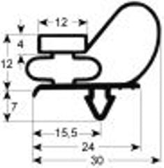 guarnizione per frigoriferi profilo 9743 lar. 612mm l 1472mm misura innesto