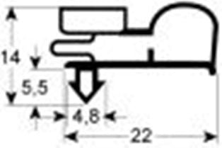 guarnizione per frigoriferi profilo 9763 lar. 552mm l 1402mm misura innesto