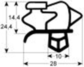 guarnizione per frigoriferi profilo 9793 lar. 614mm l 666mm misura innesto