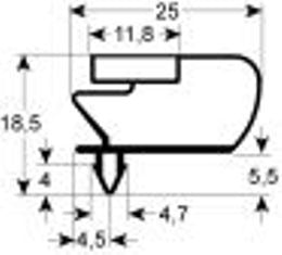 guarnizione per frigoriferi profilo 9796 lar. 486mm l 621mm misura innesto