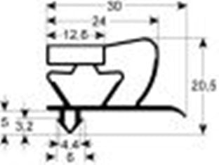 guarnizione per frigoriferi profilo 9045 lar. 845mm l 1940mm misura innesto
