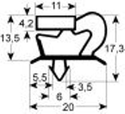guarnizione per frigoriferi profilo 9048 lar. 165mm l 420mm misura innesto