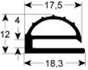 guarnizione per frigoriferi profilo 9102 lar. 455mm l 575mm dimensione esterna