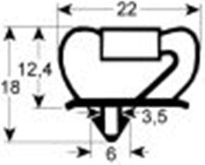 guarnizione per frigoriferi profilo 9237 lar. 100mm l 190mm misura innesto