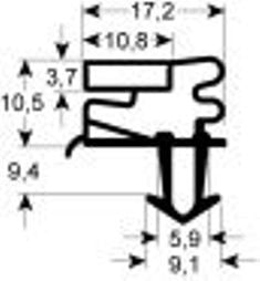 guarnizione per frigoriferi profilo 9275 lar. 330mm l 485mm misura innesto