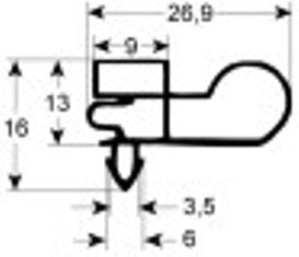 guarnizione per frigoriferi profilo 9303 lar. 655mm l 1585mm misura innesto