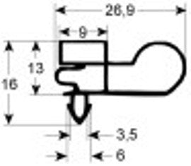 guarnizione per frigoriferi profilo 9303 lar. 655mm l 1605mm misura innesto