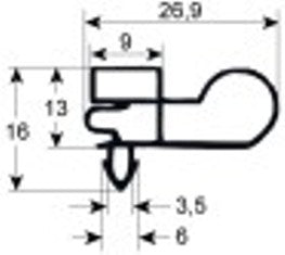 guarnizione per frigoriferi profilo 9303 lar. 660mm l 1560mm misura innesto