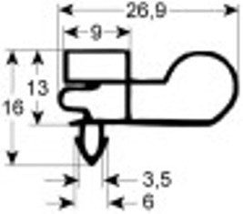 guarnizione per frigoriferi profilo 9303 lar. 690mm l 1590mm misura innesto