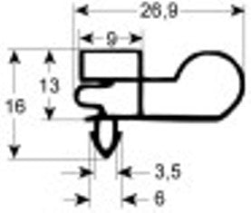 guarnizione per frigoriferi profilo 9303 lar. 725mm l 1855mm misura innesto