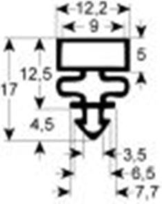 guarnizione per frigoriferi profilo 9313 lar. 256mm l 1146mm misura innesto