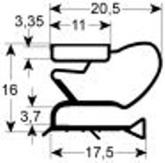 guarnizione per frigoriferi profilo 9515 lar. 990mm l 1840mm dimensione esterna