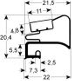 guarnizione per frigoriferi profilo 9525 lar. 525mm l 1020mm dimensione esterna