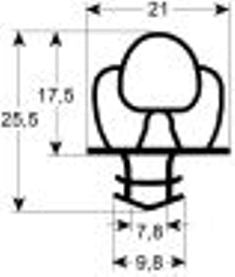 guarnizione per frigoriferi profilo 9650 lar. 700mm l 1500mm misura innesto