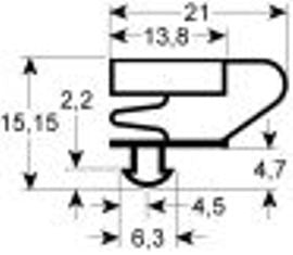 guarnizione per frigoriferi profilo 9704 lar. 375mm l 580mm misura innesto