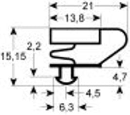 guarnizione per frigoriferi profilo 9704 lar. 655mm l 1500mm misura innesto