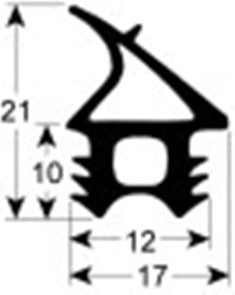 guarnizione per porta profilo 2761 lar. 605mm l 635mm misura innesto externo adattabile a
