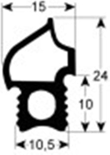 guarnizione per porta profilo 2717 lar. 460mm h 760mm misura innesto externo conf. 1 convotherm