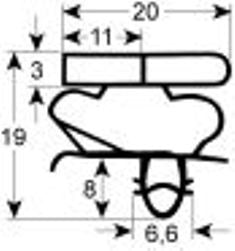 guarnizione per frigoriferi profilo 9058 lar. 770mm l 1810mm misura innesto conf. 1