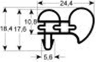 guarnizione per frigoriferi profilo 9431 l 2500mm