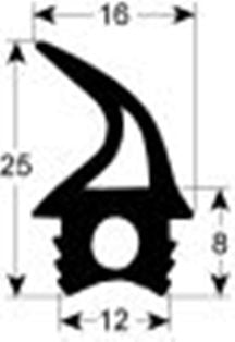 guarnizione per porta profilo 2714 conf. al metro adattabile a giorik
