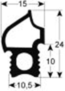 guarnizione per porta profilo 2717 lar. 460mm h 490mm misura innesto externo conf. 1 convotherm