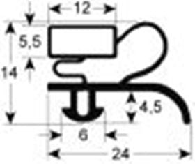 guarnizione per frigoriferi profilo 9012 lar. 283mm l 413mm misura innesto