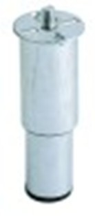 piede tubo diametro  42mm filetto m10 lungh. fil. 14mm h 85-140mm acciaio cromato misura 1 1/2" con. 1 pz