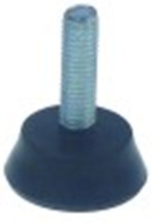 piede filetto m8 lungh. fil. 27mm diametro  30mm h 12mm conf. 1 pz