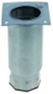 piede tubo diametro  64mm dimensione piastra 82x82mm int. dei fori 65x65mm h 135-200mm inox